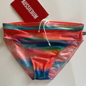 AUSSIEBUM オージーバム　M-ML 競泳水着 競パン　ビキニ水着 メンズスイムウエア　レインボー　スイムビキニ　フィットネススイム