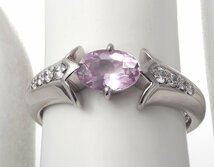 ☆Pinkトパーズ0.90ct+ダイアのPt900製13号リング・6.9g/IP-6520_画像9