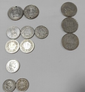 中古ヨーロッパ通貨スイス・ギリシャコイン