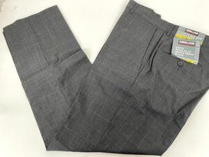 未使用■KS カークランド メンズ スーツパンツ カスタムフィット 32×29 グレー ウール