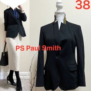 Paul Smith ポールスミス　柔らか　テーラードジャケット　38 M 濃紺　配色　ジャケット　襟裏　配色