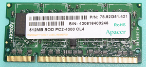Apacer/PC2-4300-CL4/512MB/0803-7