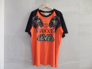 【美品】GUCCI グッチ タイガープリント ラグラン 半袖 Tシャツ メンズ L