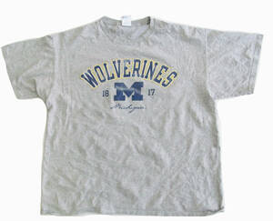 US古着 大きいサイズ ミシガン大学 カレッジTシャツ 半袖 XL c89