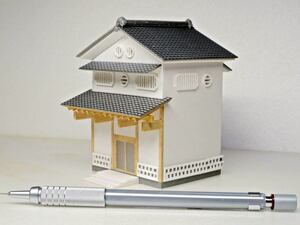  warehouse .. miniature collection housing construction model NO.34. shaku 1/100 size 76×82× H 98 millimeter handmade final product Balsa material schi Len material better fortune 