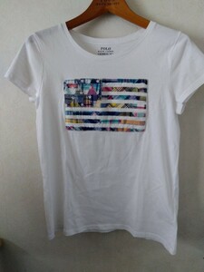 新品未着用◆POLO RALPH LAUREN　フラッグ　Tシャツ　半袖　アメリカ　国旗　星条旗　ガールズ160　レディース　ラルフローレン