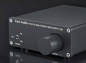 Fosi Audio V1.0B 2ch パワーアンプ 50Wx2 ステレオスピーカーHI-FIクラスDデジタルアンプTPA3116 ホームスピーカー用（電源付き）