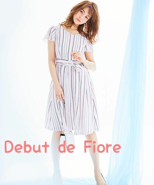 【Debut de Fiore】デビュードフィオレストライプ　ワンピース