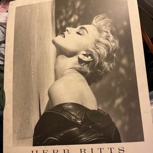 1986年作品　マドンナ　送料無料　メイドインイングランド　HARB・RITTS作品　ヴィンテージピクチャー　MADONNA オールド写真　縦100横80