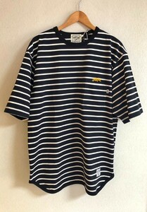 SEVENTY FOUR セブンティーフォー BORDER STRIPED POCKET T-SHIRT ボーダー Tシャツ カットソー ブラック×ナチュラル Ｌ ボーダー