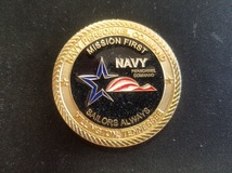  U.S.NAVY Challenge Coin "MISSION FIRST NAVY "／チャレンジコイン中古品_画像1