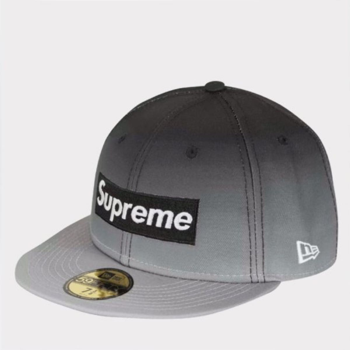 Supreme BoxLogo Text Stripe BLACK NEW ERA CAP シュプリーム 