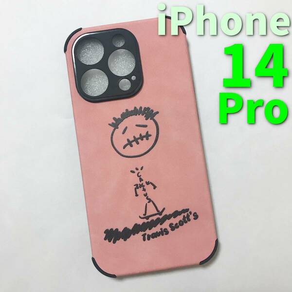 Travis Scott iPhoneケース 14pro ピンク トラビススコット アイフォーンケース 携帯カバー カクタスジャック cactus jack 桃色