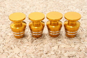 汎用エアバルブキャップ ボトル型 ホイール ホイル ナット キャリパー ゴールド 金