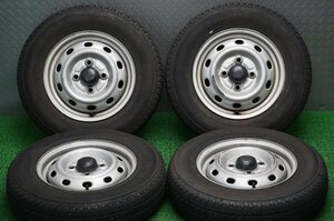 ◆スバル純正　スチールホイール　鉄　軽トラ　サンバー等◆100/4H　12/4.00B◆145/80R12 80/78N LT(145R12 6PR同等)◆4本セット◆TH76H◆