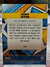 デレク・ジーター topps fire baseball 2021 Derek Jeter ベースカード　ヤンキース_画像2