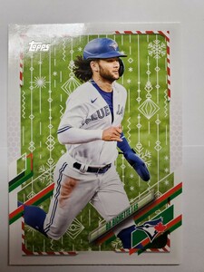 ボー・ビシェット Topps holiday baseball 2021 bo bichette ブルージェイズ　ベースカード　首位打者争い