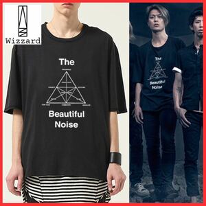 名作 WIZZARD ウィザード PRINT CUTSEW BEAUTIFUL NOISE ロゴ プリント ビッグ オーバー 半袖 天竺 カットソー Tシャツ 1 ワンオク Toru着