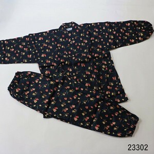 作務衣 女性用 仕立て上がり Mサイズ 綿100％ 地色は黒地 新品 （株）安田屋 NO23302