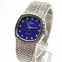 Dude デュード quartz クオーツ 腕時計 レディース 3針 ブルー 青 シルバー 銀 Y38_画像1