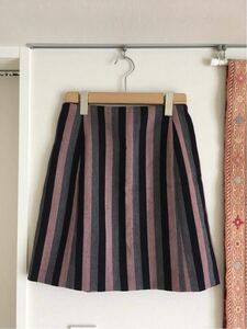  Iena stripe wool skirt pink navy gray IENA 40 L