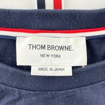 国内正規/ THOM BROWNE トムブラウン MJS117A サイドトリコロール ロングTシャツ/ トップス 2 ネイビー メンズ_画像4