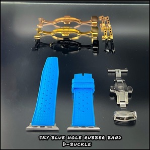 スカイブルー アップルウォッチ ラバー バンド ベルト Dバックル ウルトラ SE 46mm 49mm 45mm 41mm 40mm 44mm 38mm 42mm シリーズ10