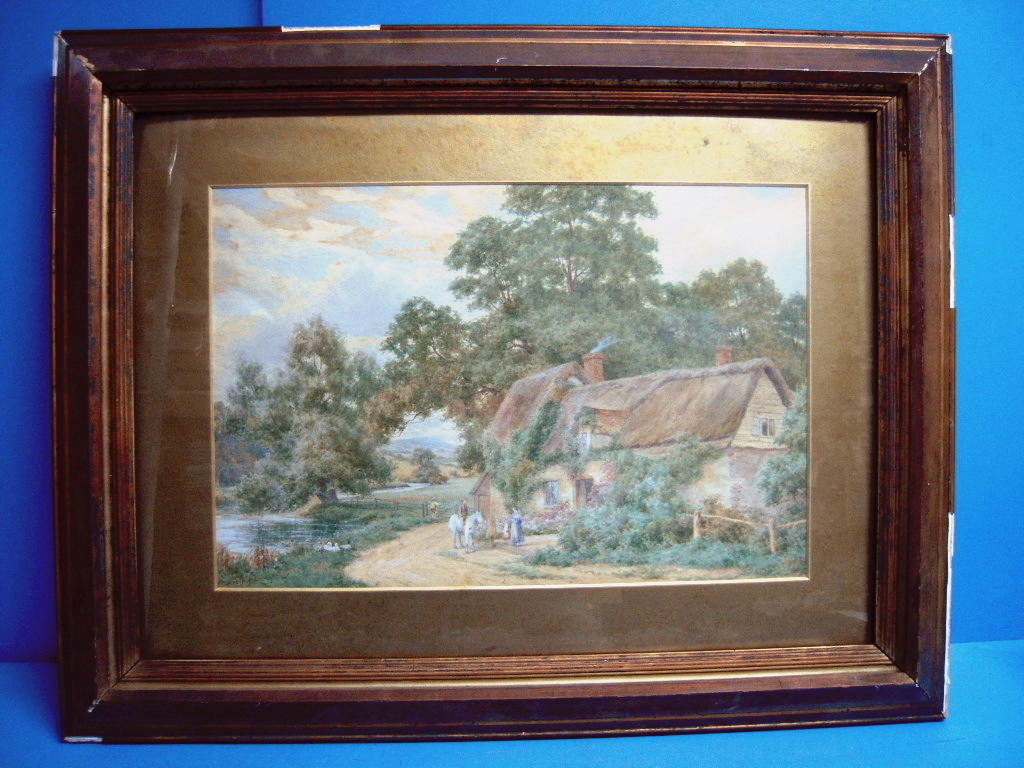 JChere雅虎拍卖代购:【真作】Chas Drake 肉筆水彩画『英国農村風景(End of
