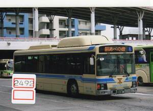[ bus photograph ][2492] Osaka city traffic department 18-1138 Isuzu L ga natural gas non step car 2008 year 11 month about photographing KG size, bus to the fan, child .