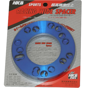 HKB レーシングワイドスペーサー 5mm ブルー HK-43 4穴5穴共用 P.C.D.100／114.3 （2枚入り） カラーホイールスペーサー