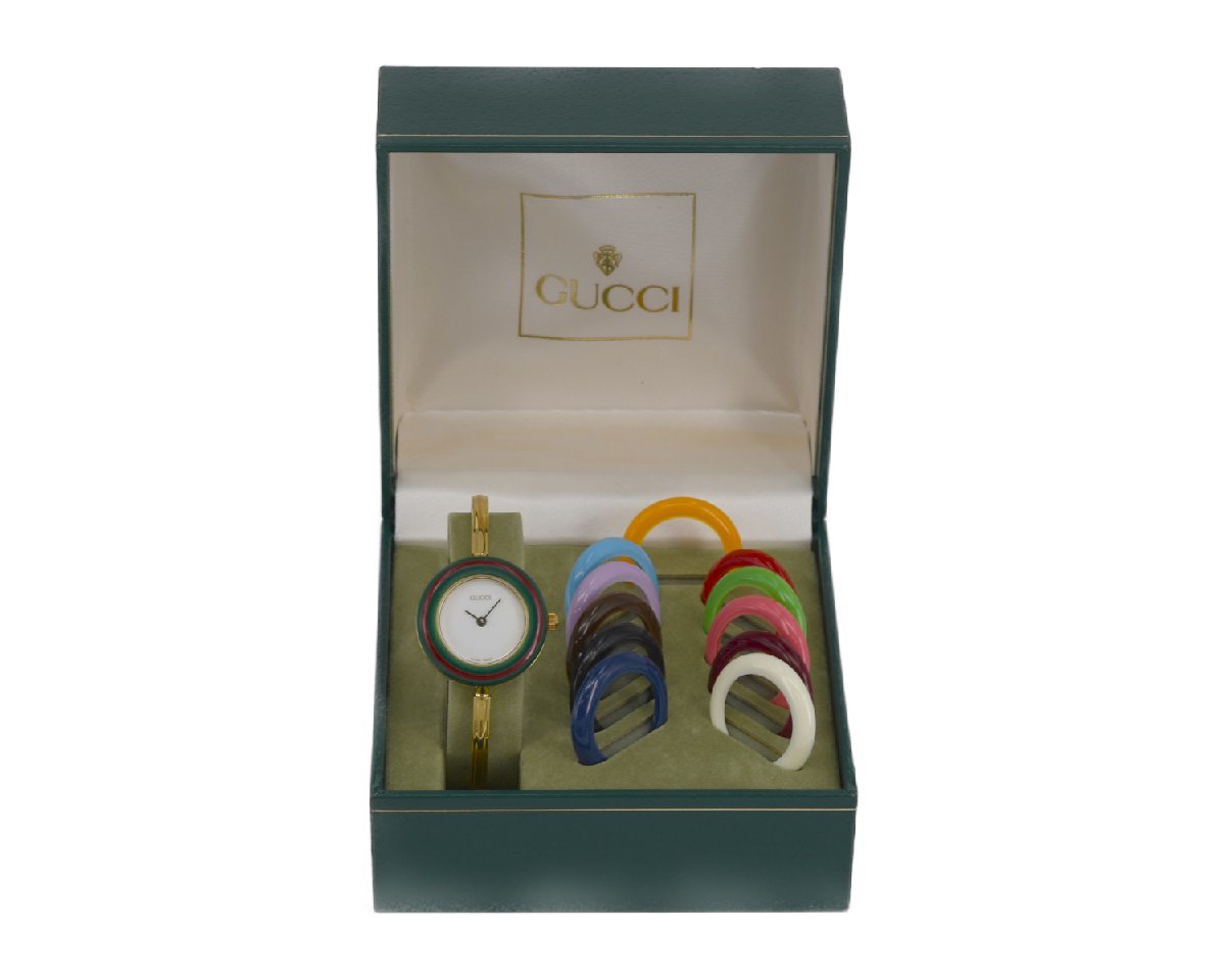 お買い得!】 中美品 グッチ GUCCI 時計 チェンジベゼル レディース