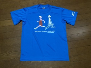 ★即決★非売品★大阪マラソン 2013 参加記念 Tシャツ★ブルー★Mサイズ★桜井一イラスト★FM802★ミズノ★速乾★ジョギング★送料230円★