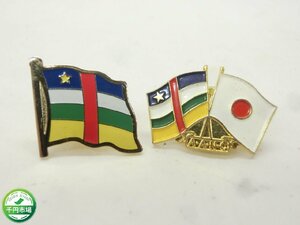 【NB-2629】ピンバッジ 中央アフリカ共和国/日本 国旗 ピンズ AANC フラッグ 2点セット【千円市場】