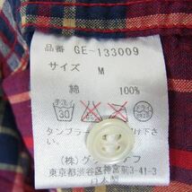 GOODENOUGH グッドイナフ GE-133009 MADRAS S／S REGULAR SHIRT 背ロゴ マドラス チェック 半袖 シャツ レッド系 M【中古】_画像5