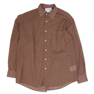 ヨーク YOKE 20SS YK20SS0088SH OVERSIED CHECK SHIRTS 長袖シャツ オレンジ系 M【中古】