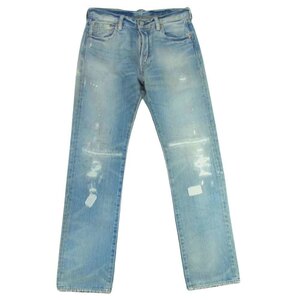 Levi's リーバイス 00501-12 45 501 クラッシュ リペア 加工 オリジナル ボタンフライ ストレート デニム パンツ【中古】