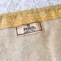 フェンディ「FENDI」バッグ保存袋 ヴィンテージ 旧型 (2863) 正規品 付属品 布袋 巾着袋 不織布製 イエロー 49×50cm 大きめサイズ _画像4