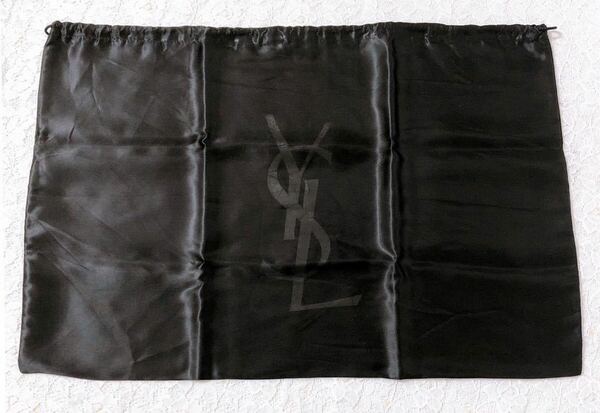 イヴサンローラン「YVE SAINT LAURENT」バッグ保存袋 旧型 (2782) 正規品 付属品 布袋 巾着袋 ブラック 布製 ナイロン生地 58×38cm YSL