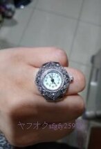 A851A☆新品スチールシルバーリングウォッチ 女性用 指リング腕時計_画像5