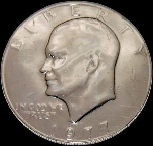 未使用 美品 1977年度 アメリカ合衆国 USA　アイゼンハワー大統領　イーグル模様 鷲 1ドル コイン 硬貨 メダル