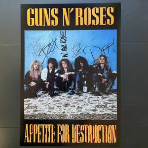  подписан постер * gun z* and * low zez(Guns N' Roses/GN'R)ape тугой * four *tis traction /Appetite for Destruction