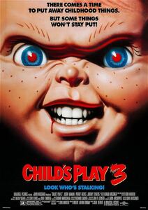 US version poster [ child * Play 3](Child's Play 3/Chucky 3)1991* tea  key /gdo*gai doll /bati doll 