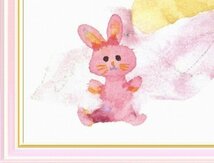 ◎いわさきちひろ『ピンクのうさぎとあかちゃん』複製画★人物画【新品】_画像3