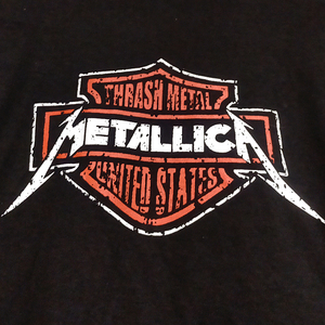送込【Metallica & harley】ハーレーダビッドソン風 / メタリカロゴ / ブラック★S~XLサイズ