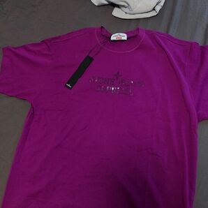 シュプリーム ストーンアイランド コラボ Tシャツ L 紫