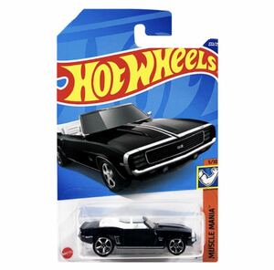 ホットウィール 2022　'69 カマロ コンバーチブル ブラック　HotWheels ベーシックカー MUSCLE MANIA