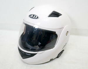 ▲(R508-F388) 現状品 ANDA Helmet ヘルメット マイク付き 55-60cm 999N ホワイト 