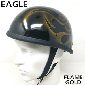 [ size XL] equipment ornament for half helmet ( Eagle )FLAME-CANDY GOLDf Ray m Gold 