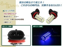 RB1RB2 オデッセイ H11 LED 68連 ブルー フォグランプ デイライト& ON/OFF スイッチ付 強化 電源 リレーハーネス 配線_画像2