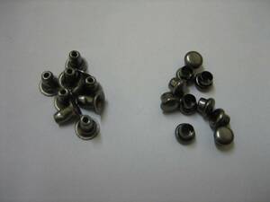 真鍮片面ミニカシメ　頭3.5mm　足4mm　黒ニッケル　20組